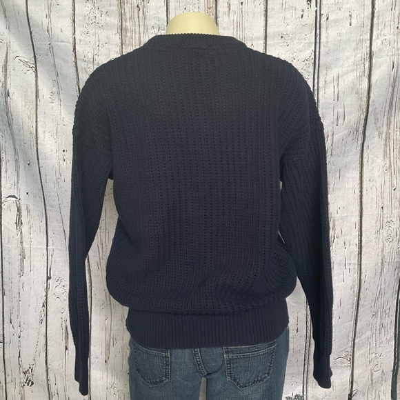 Genuine Vintage Nautica Tight Knit Navy Blue Preppy Sweater Women’s Small - Picture 2 of 6